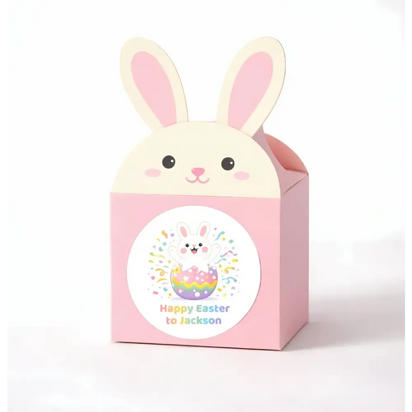 Personalised Happy Easter Stickers – Bunny Egg Pop Easter Labels for Kids - Sticksy Prints Australia