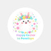 Personalised Happy Easter Stickers – Floral Bunny Easter Labels for Kids