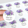 Personalised Hydrangea Wedding Thank You Stickers | Purple Floral Favour Labels