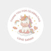 Personalised Kids Birthday Sticker Labels Baby Unicorn