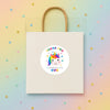 Personalised Kids Birthday Stickers Unicorn Rainbow Thank You Name Party Favour