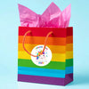 Personalised Kids Birthday Stickers Unicorn Rainbow Thank You Name Party Favour - Sticksy Prints Australia