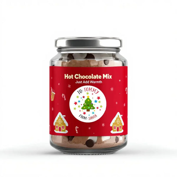 Personalised Kids Christmas Sticker Labels Cute Trees Stars From Santa - Sticksy Prints Australia