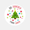 Personalised Kids Christmas Sticker Labels Cute Trees Stars From Santa