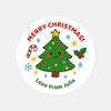 Personalised Kids Christmas Sticker Labels Cute Xmas Trees Merry Christmas - Sticksy Prints Australia