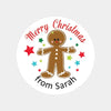 Personalised Kids Christmas Sticker Labels Gingerbread Man - Sticksy Prints Australia