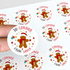 Personalised Kids Christmas Sticker Labels Gingerbread Man Festive