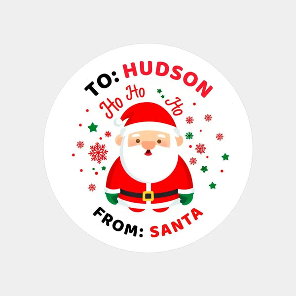 Personalised Kids Christmas Sticker Labels Ho Ho Ho From Santa - Sticksy Prints Australia