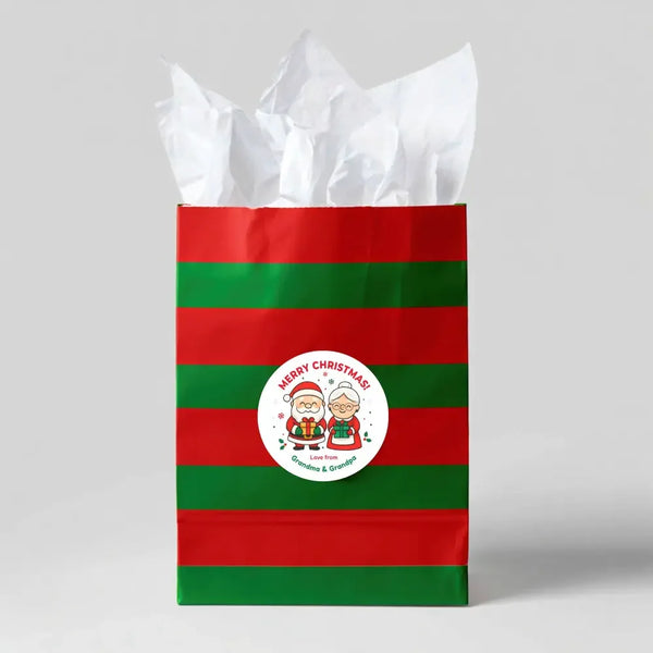 Personalised Kids Christmas Sticker Labels Mr. and Mrs Clause - Sticksy Prints Australia