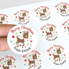 Personalised Kids Christmas Sticker Labels Reindeer Custom - Sticksy Prints Australia