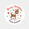 Personalised Kids Christmas Sticker Labels Reindeer Custom