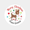 Personalised Kids Christmas Sticker Labels Reindeer Custom - Sticksy Prints Australia