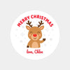 Personalised Kids Christmas Sticker Labels Reindeer Merry Christmas - Sticksy Prints Australia