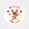 Personalised Kids Christmas Sticker Labels Reindeer Stars From Santa - Sticksy Prints Australia