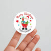 Personalised Kids Christmas Sticker Labels Santa Holding Gifts - Sticksy Prints Australia