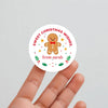 Personalised Kids Sticker Labels Sweet Christmas Wishes Gingerbread Man - Sticksy Prints Australia