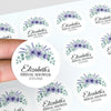 Personalised Lavender Anemone Bridal Shower Stickers – Custom Name & Date – Watercolour Floral Favour Labels - Sticksy Prints Australia