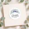 Personalised Lavender Anemone Bridal Shower Stickers – Custom Name & Date – Watercolour Floral Favour Labels