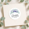 Personalised Lavender Anemone Bridal Shower Stickers – Custom Name & Date – Watercolour Floral Favour Labels - Sticksy Prints Australia