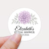Personalised Lavender Dahlia Bridal Shower Stickers – Custom Name & Date – Watercolour Floral Favour Labels
