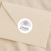Personalised Lavender Dahlia Bridal Shower Stickers – Custom Name & Date – Watercolour Floral Favour Labels - Sticksy Prints Australia