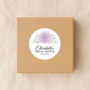 Personalised Lavender Dahlia Bridal Shower Stickers – Custom Name & Date – Watercolour Floral Favour Labels
