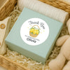 Personalised Lemon Basket Baby Shower Thank You Stickers – Watercolour Citrus Favour Labels