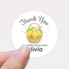 Personalised Lemon Basket Baby Shower Thank You Stickers – Watercolour Citrus Favour Labels