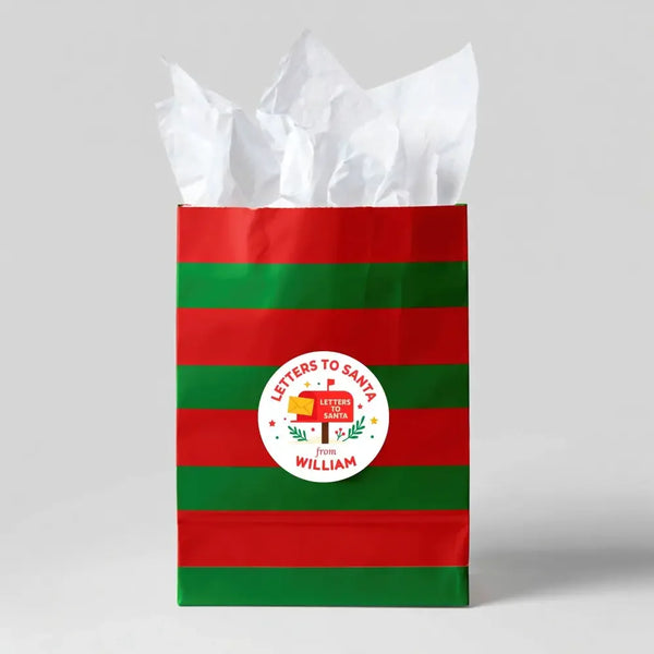 Personalised “Letters to Santa” Christmas Stickers Custom Name Gift Labels - Sticksy Prints Australia