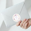 Personalised Lilac Floral Wedding Thank You Stickers – Custom Favour Labels