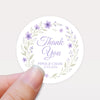 Personalised Lilac Floral Wreath Wedding Thank You Stickers – Custom Favour Labels