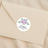 Personalised Lilac Rose Bridal Shower Stickers – Custom Name & Date Favour Labels – Watercolour Floral Party Stickers