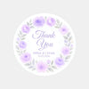 Personalised Lilac Rose Wreath Wedding Thank You Stickers – Custom Floral Favour Labels
