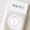 Personalised Lilac Rose Wreath Wedding Thank You Stickers – Custom Floral Favour Labels