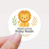 Personalised Lion Baby Shower Stickers – Safari Welcome Baby Favour Labels - Sticksy Prints Australia