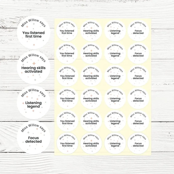 Personalised Listening & Focus Reward Stickers – Pastel Confetti Funny Teen Stickers - Sticksy Prints Australia