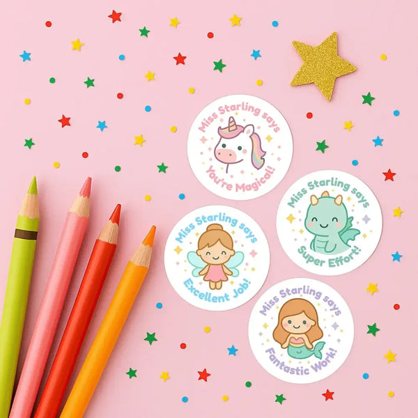 Personalised Magical Creatures Teacher Reward Stickers - Sticksy Prints Australia