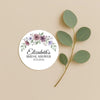 Personalised Mauve & Plum Floral Bridal Shower Stickers – Custom Name & Date – Watercolour Favour Labels - Sticksy Prints Australia