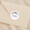 Personalised Mauve & Plum Floral Bridal Shower Stickers – Custom Name & Date – Watercolour Favour Labels