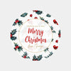 Personalised Merry Christmas Sticker Labels Holly Custom - Sticksy Prints Australia