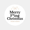 Personalised Merry F*ing Christmas Stickers Labels - Sticksy Prints Australia