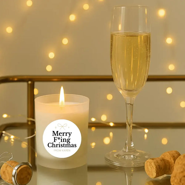 Personalised Merry F*ing Christmas Stickers Labels - Sticksy Prints Australia