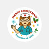 Personalised Nurse Christmas Stickers – Merry Christmas Design - Sticksy Prints Australia