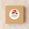 Personalised Orange Poppy Bridal Shower Stickers – Custom Name & Date – Watercolour Floral Favour Labels
