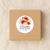 Personalised Orange Poppy Bridal Shower Stickers – Custom Name & Date – Watercolour Floral Favour Labels - Sticksy Prints Australia