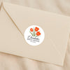 Personalised Orange Tulip Bridal Shower Stickers – Custom Name & Date – Watercolour Floral Favour Labels