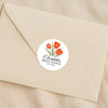Personalised Orange Tulip Bridal Shower Stickers – Custom Name & Date – Watercolour Floral Favour Labels - Sticksy Prints Australia