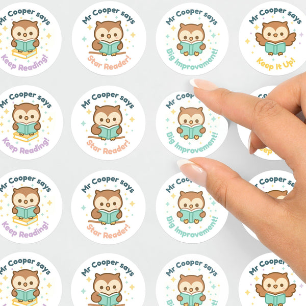 Personalised Owl Reading Reward Stickers – Literacy Stickers for Teachers