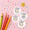 Personalised Owl Teacher Reward Stickers – Custom Name Classroom Praise Stickers