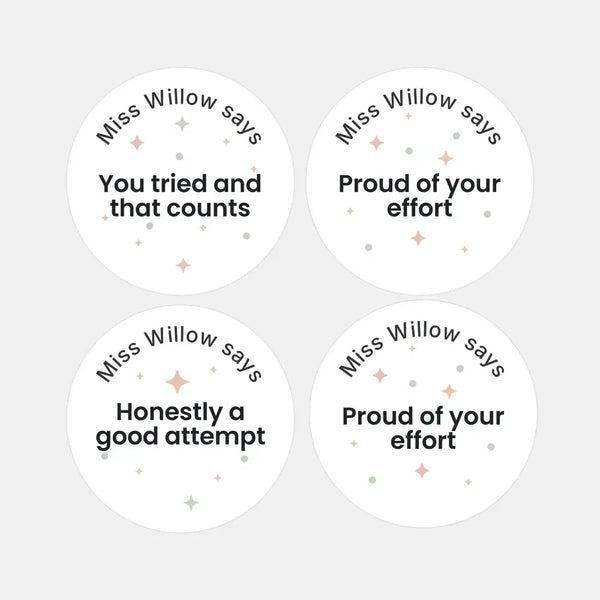 Personalised Pastel Confetti Effort Stickers – Funny Teen Teacher Reward Stickers - Sticksy Prints Australia